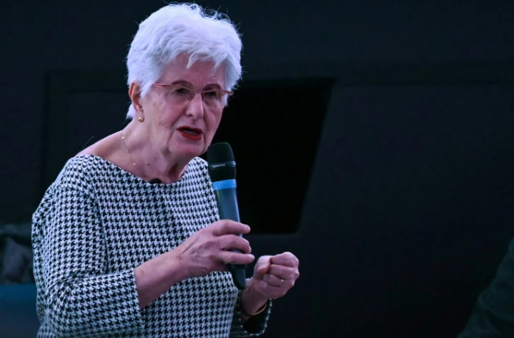  Lili Leignel survivante des camps nazis s'adresse à des étudiants à Helfaut, le 25 janvier 2022