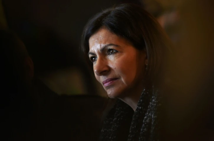La maire de Paris Anne Hidalgo à La Roche-sur-Yon, dans l'ouest de la France, le 19 décembre 2017