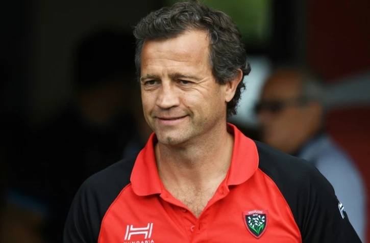 Fabien Galthié, alors manager du RC Toulon, le 17 septembre 2017 à l'occasion d'un match de Top 14 à Montpellier