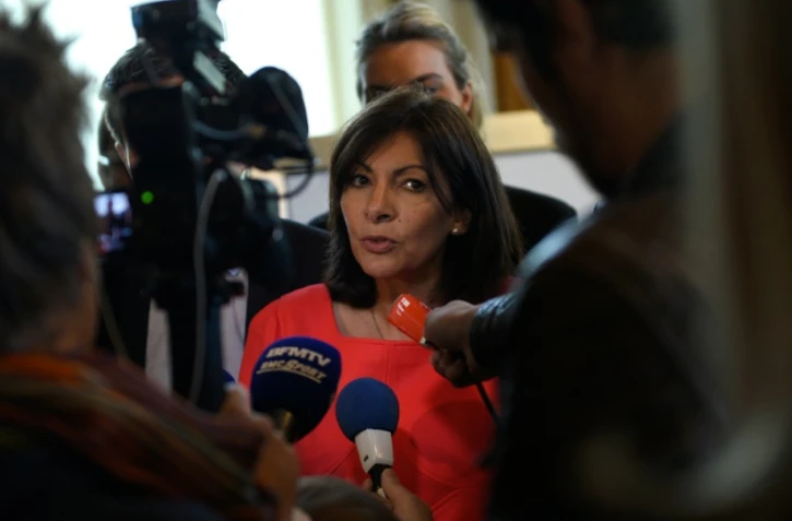 La maire de Paris Anne Hidalgo donne une conférence de presse sur la candidature de Paris aux JO-2024, le 17 mai 2016 à Paris