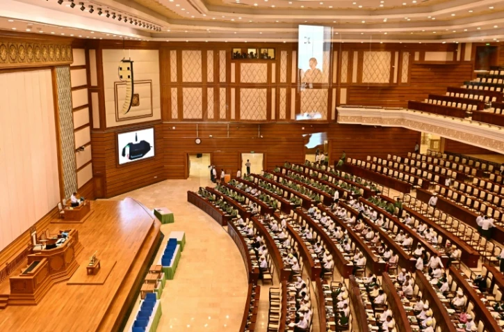 Des députés du Parlement birman réunis à Naypyidaw, le 16 mars 2026