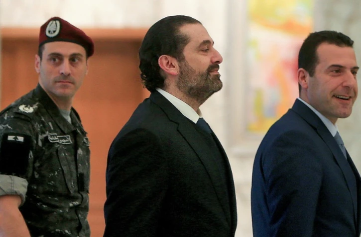 Le Premier ministre démissionnaire Saad Hariri au palais de Baabda, à Beyrouth, le 19 décembre 2019