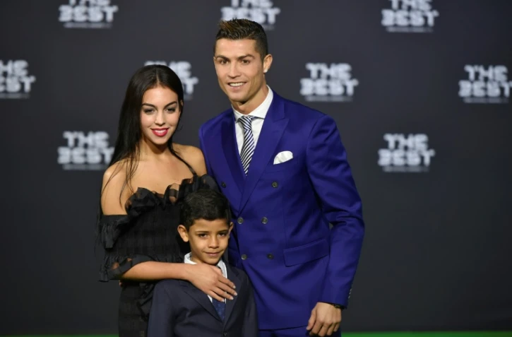 Cristiano Ronaldo, sa compagne Georgina Rodriguez et leur fils Cristiano Ronaldo Jr, le 9 janvier 2017 à Zurich