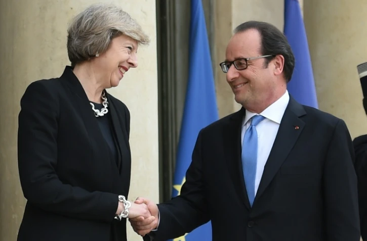 Le président François Hollande et la Première ministre britannique Theresa May à l'Elysée, le 21 juillet 2016
