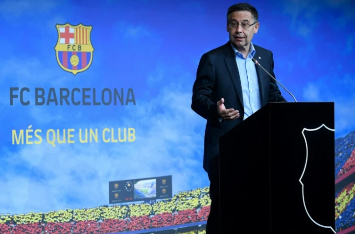 Le président du FC Barcelone, Josep Maria Bartomeu, lors d'une conférence de presse au Camp Nou, le 5 juillet 2019