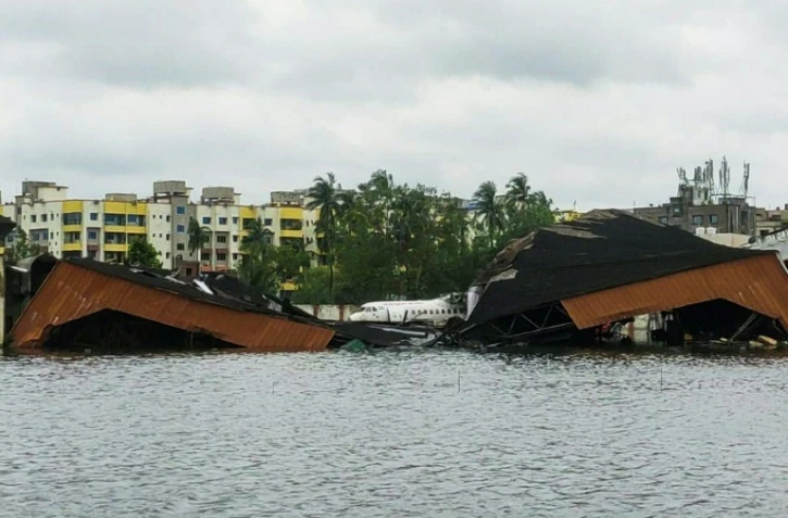 L'aéroport international de Calcutta inondé après le passage du cyclone Amphan, le 21 mai 2020