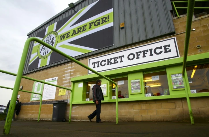 L'entrée du club Forest Green Rovers, dans l'ouest de l'Angleterre, premier club "vert", le 8 août 2017