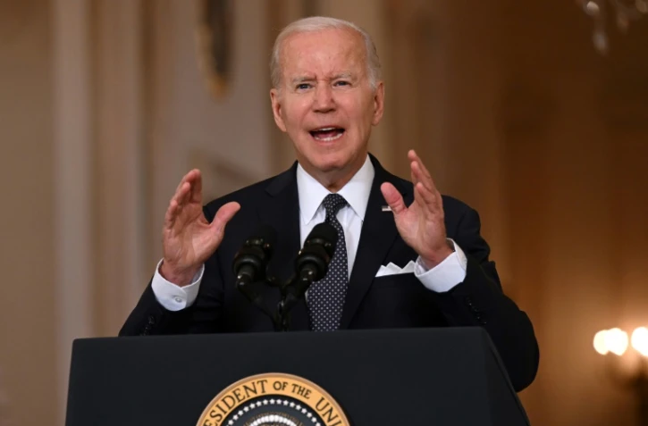 Le président américain Joe Biden s'adresse à la nation depuis la Maison Blanche, le 2 juin 2022 à Washington
