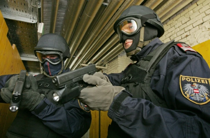 Des policiers des forces spéciales autrichiennes à Vienne en Autriche, le 14 mai 2008