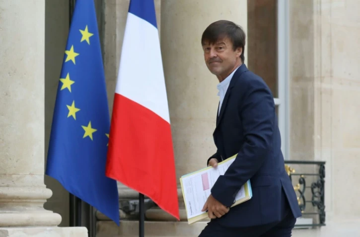 Le ministre de la Transition écologique Nicolas Hulot, arrivant à l'Élysée pour participer à une réunion sur le climat, le 5 septembre 2017