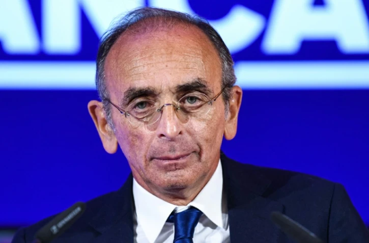 Le candidat d'extrême droite à la présidentielle Eric Zemmour lors d'un meeting à Saint-Quentin (Aisne), le 14 janvier 2022