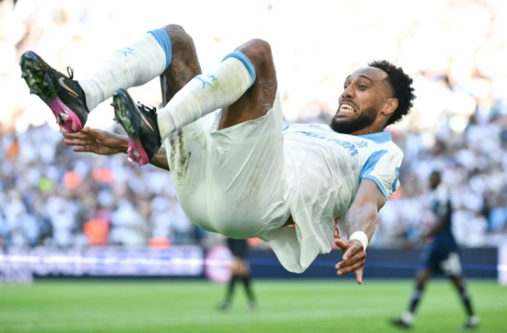 L'attaquant marseillais Pierre-Emerick Aubameyang lors de la victoire de l'OM contre le Paris FC en Ligue 1 le 23 août 2025 au stade Vélodrome