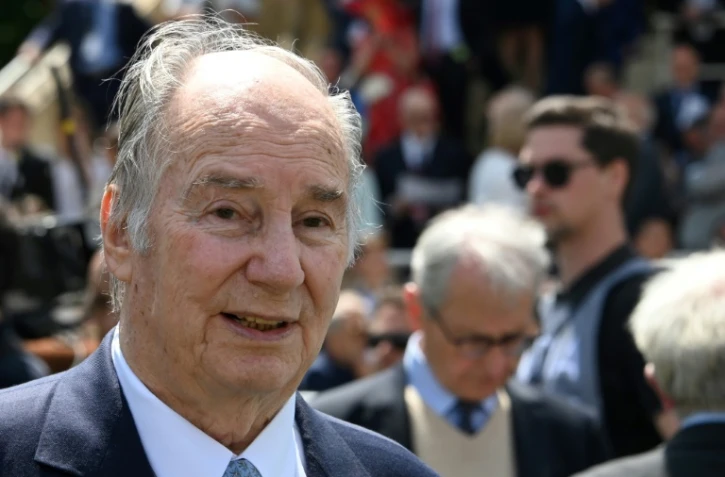 Le prince Karim Aga Khan IV, le 16 juin 2019 pendant une course hippique à Chantilly, en France