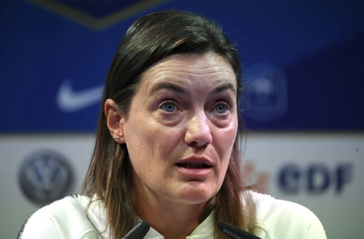 Corinne Diacre, sélectionneuse de l'équipe de France féminine de foot, le 26 août 2019 à Clairefontaine-en-Yvelines en région parisienne