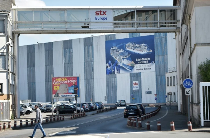 Les chantiers navals STX France, le 19 avril 2017 à Saint-Nazaire