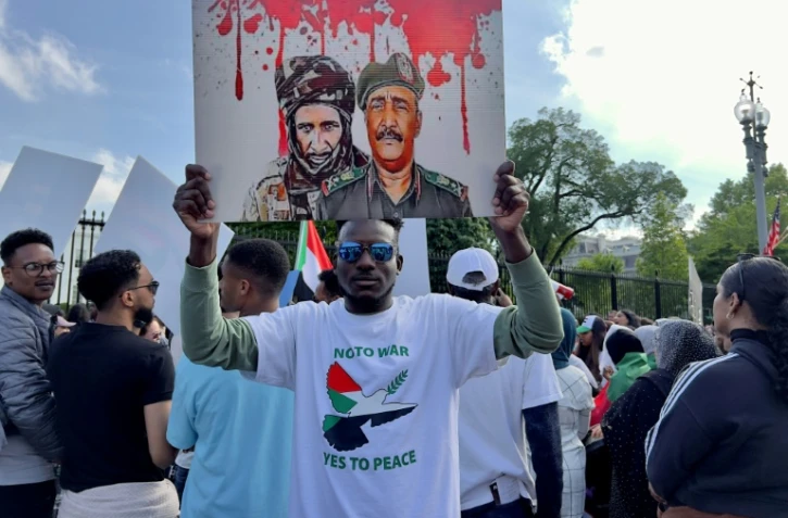 Manifestants anti-guerre au Soudan à Washington, le 29 avril 2023