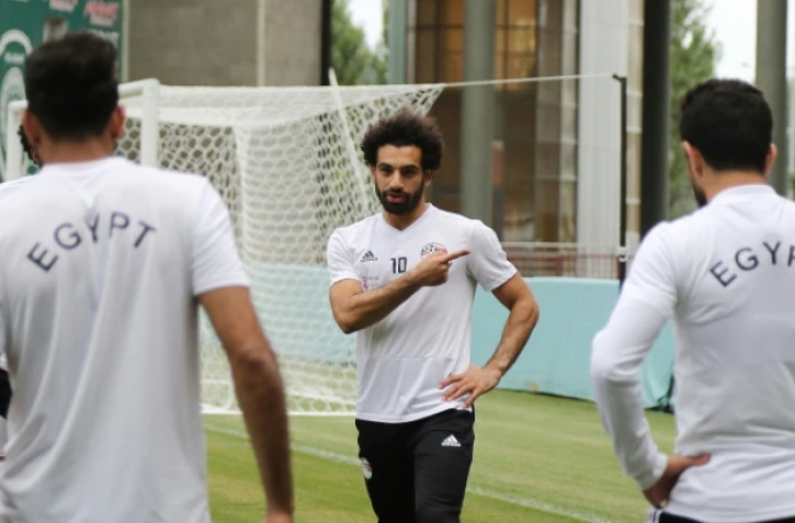 L'attaquant égyptien Mohamed Salah à l'entraînement, le 16 juin 2018 à Groznt