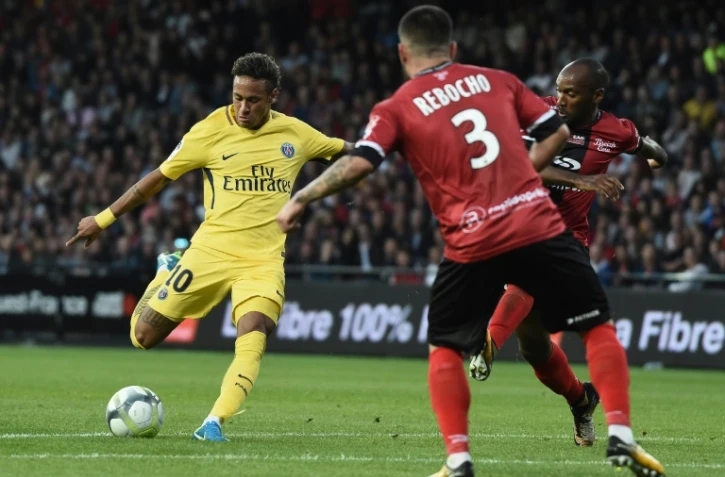 Neymar tenu en échec avec Paris par Guingamp au Roudourou, le 13 août 2017