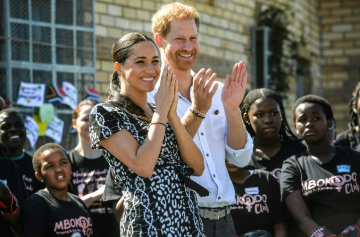 Le prince Harry et son épouse Meghan, en visite dans Nyanga, un township du Cap, 23 septembre 2019