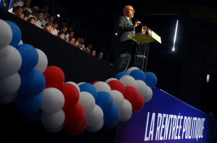 Le président de LR Eric Ciotti lors de sa rentrée politique au Cannet, dans les Alpes-Maritimes, le 27 août 2023
