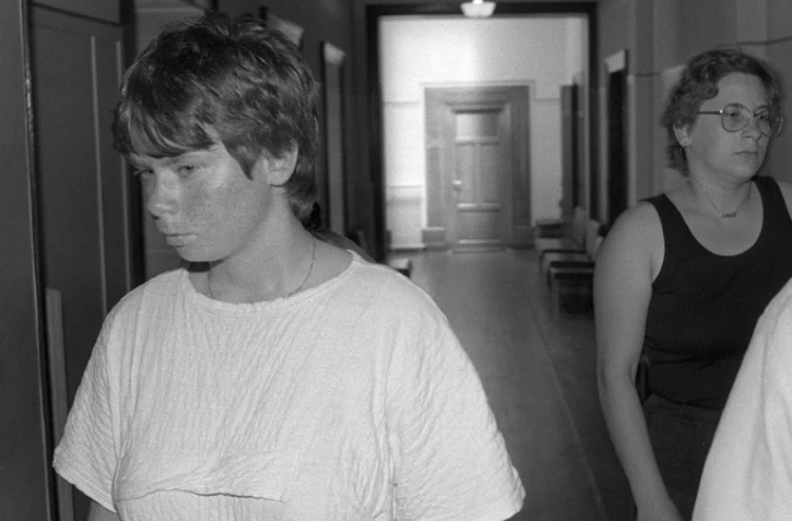 Murielle Bolle (à gauche), le 30 juin 1986 à Dijon