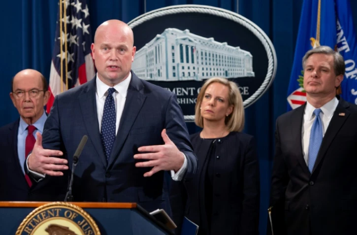 Le ministre américain de la Justice par intérim, Matthew Whitaker, le 28 janvier 2019 lors d'une conférence de presse à Washington