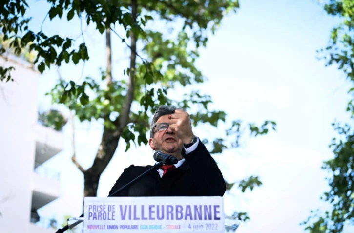 Jean-Luc Mélenchon en campagne pour les candidats de la Nupes le 4 juin 2022 à Villeurbanne