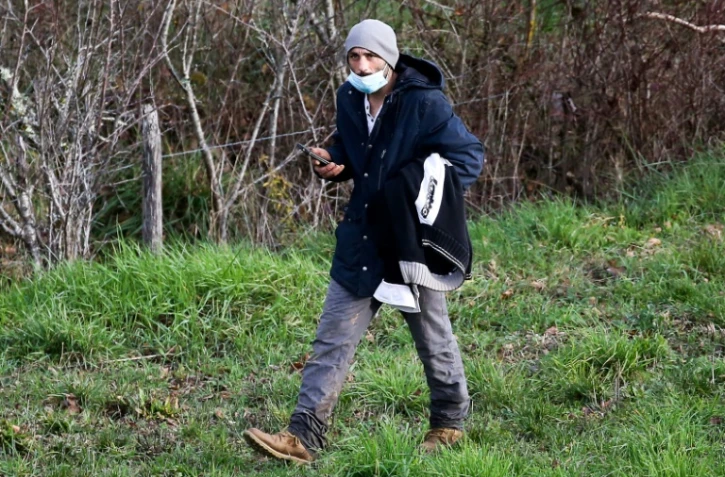 Cédric Jubillar lors des recherches de sa femme Delphine, le 23 décembre 2020 à
Cagnac-les-Mines, dans le Tarn