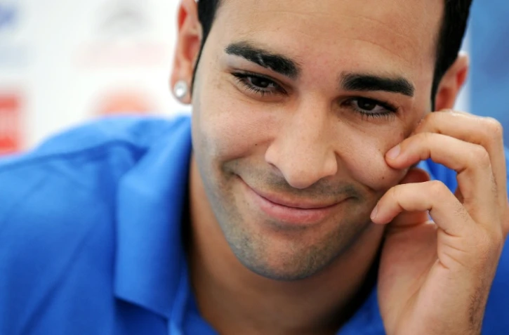 Le défenseur de l'équipe de France Adil Rami à Clairefontaine le 18 mai 2012