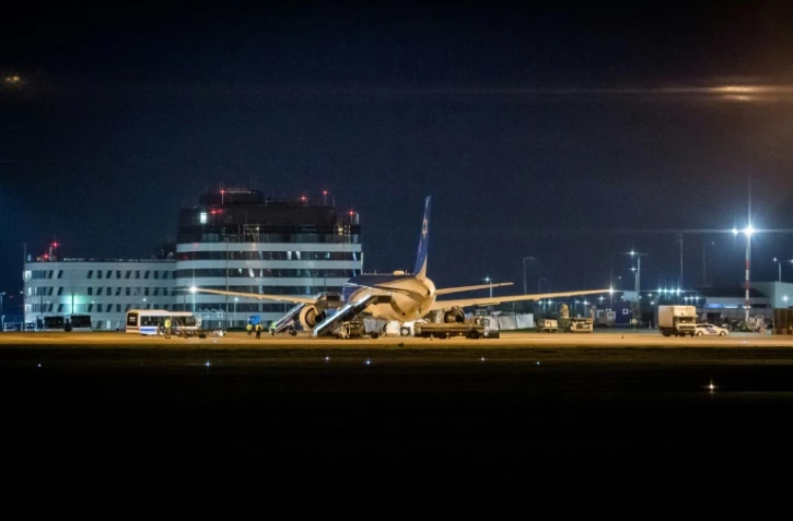 L'avion du Premier ministre israélien Benjamin Netanyahu sur le tarmac de l'aéroport de Budapest, le 3 avril 2025 en Hongrie