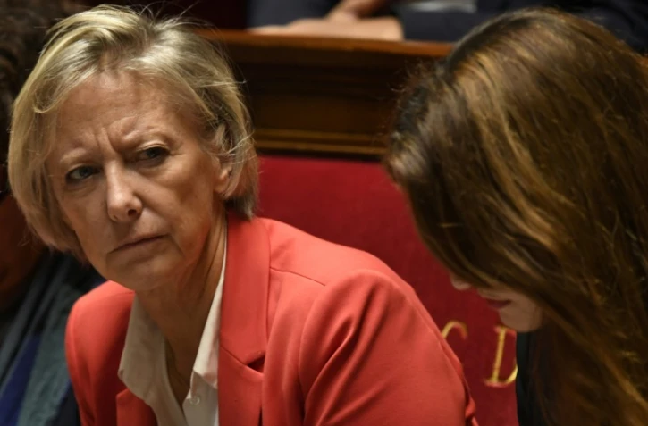 La secrétaire d'Etat en charge des Personne handicapées, Sophie Cluzel (G), à l'Assemblée nationale le 17 octobre 2018