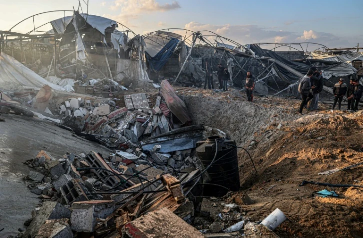 Après un bombardement israélien à Rafah, dans la bande de Gaza, le 19 février 2024