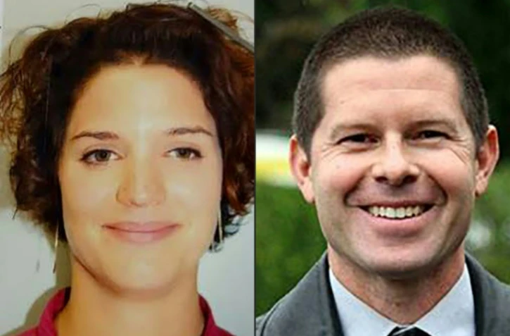 Montage fourni le 14 juin 2016 par la police de portraits de Jessica Schneider (g) et Jean-Baptiste Salvaing, assassinés le 13 juin 2016 à Magnanville (Yvelines)