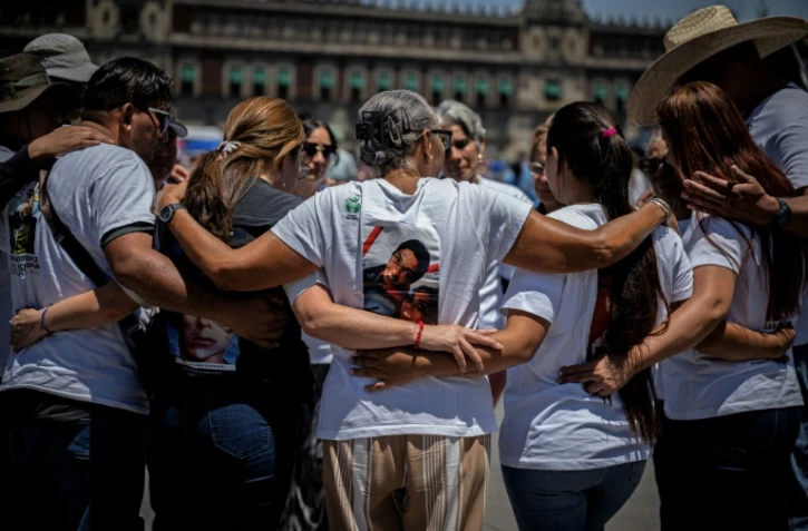 Manifestation sur les migrants portés disparus, à Mexico, le 14 mai 2026
