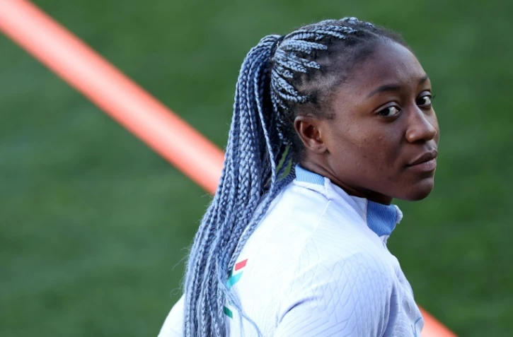 La milieu française Kadidatou Diani lors d'un entraînement de l'équipe de France, à Sydney, le 26 juillet 2023