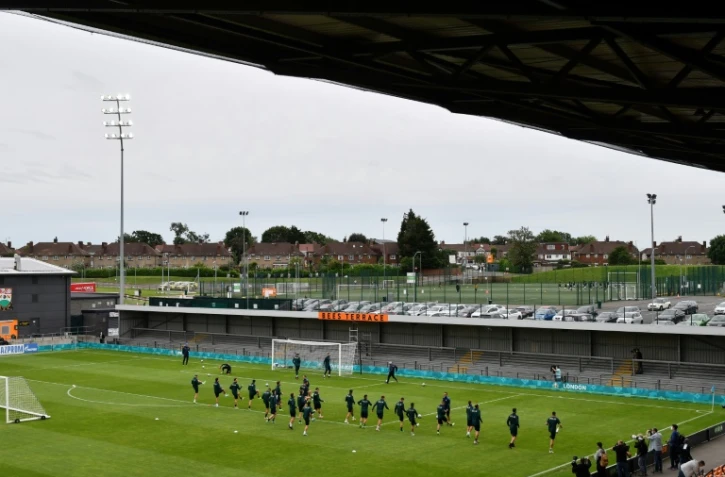 L'équipe d'Italie à l'entraînement au Hive Stadium de Londres le 5 juillet 2021