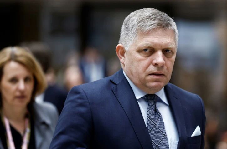 Le Premier ministre Robert Fico, le 18 avril 2024 à Bruxelles