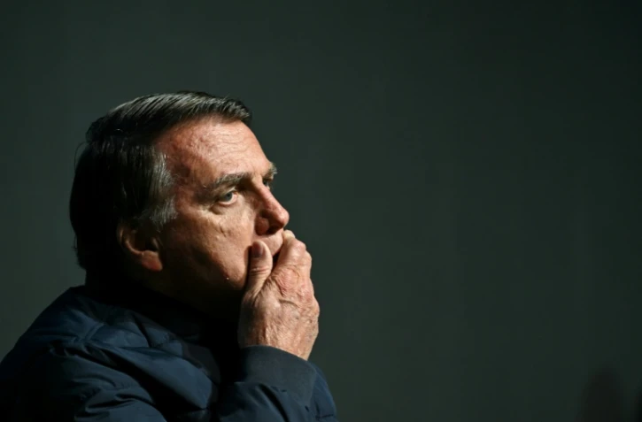 L'ex-président brésilien (2019-2023) Jair Bolsonaro lors d'une conférence dans l'Etat de Santa Catarina, au Brésil, le 6 juillet 2024