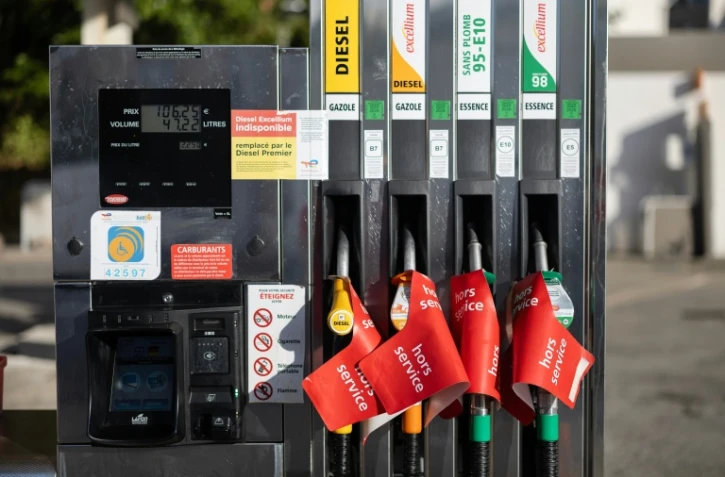 Une pompe à sec dans une station TotalEnergies à Quimper, le 23 septembre 2026