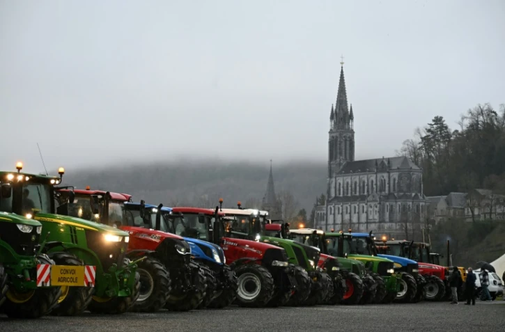 Mobilisation d'agriculteurs à Lourdes dans les Hautes Pyrénées le 21 décembre 2025