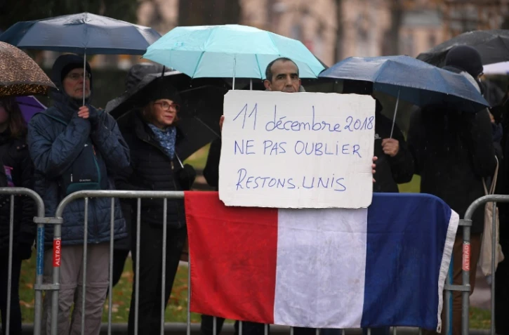 Cérémonie de commémoration de l'attentat du marché de Noël de Strasbourg le 11 décembre 2019