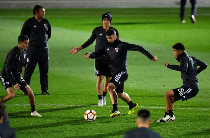Les joueurs de River Plate préparent la finale contre Boca Juniors sur les installations du Real Madrid à Valdebebas, le 6 décembre 2018