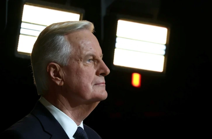 Le Premier ministre Michel Barnier le 3 octobre 2024 à Aubervilliers avant de passer dans l'émission "L'Evénement" sur France 2