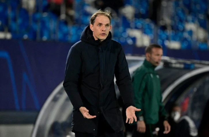 L'entraîneur allemand de Chelsea, Thomas Tuchel, lors de la demi-finale aller de la Ligue des champions contre le Real Madrid, à Valdebebas, le 27 avril 2021