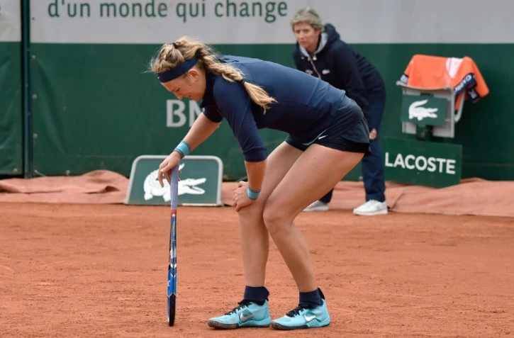 La Bélarusse Victoria Azarenka blessé à un genou, le 24 mai 2016 à Roland-Garros
