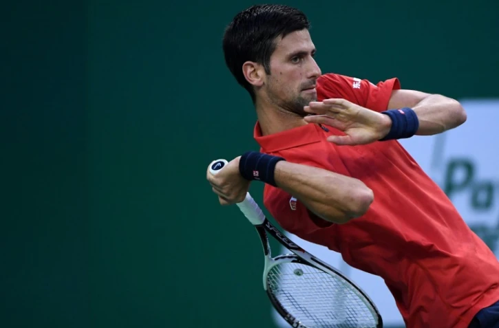 Le Serbe Novak Djokovic face à l'Espagnol Roberto Bautista, le 15 octobre 2016 à Shanghai