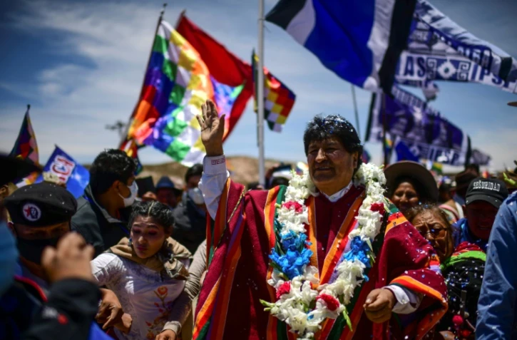 l'ex-président bolivien Evo Morales dans la ville d'Orinoca, le 10 novembre 2020
