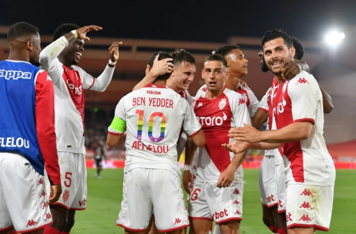 Les Monégasques opposés à  Brest lors d'un match de ligue 1 à Louis II, le 14 mai 2022 