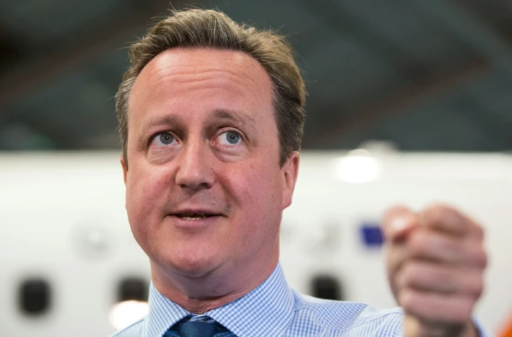 Le Premier ministre David Cameron le 24 mai 2016 à Luton, au nord de Londres