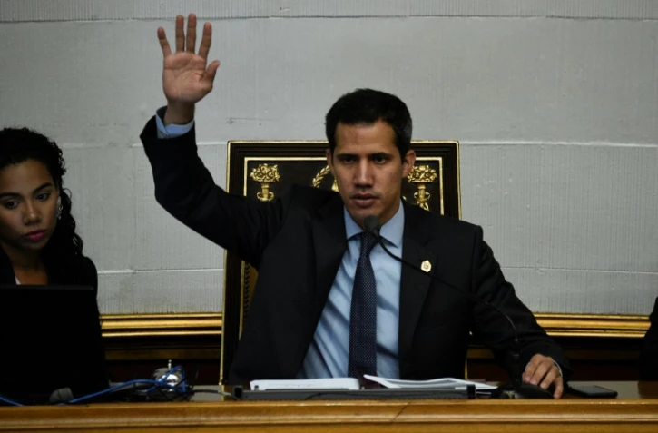 Juan Guaidó lors d'une session de l'Assemblée nationale à Caracas, le 2 avril 2019
